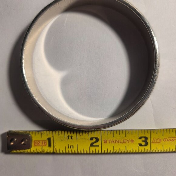 Brighton Silver tone Etched Bangle Bracelet Geometric Design - Picture 4 of 4